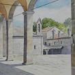 Het klooster van La Verna, Umbri&euml;, Itali&euml;. 50 x 50 cm.