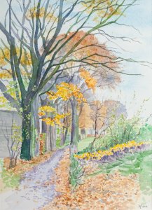 Aquarel, 40 x 50 cm.       €350,-