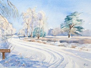 Aquarel, 50 x 60 cm.   € 400,-
