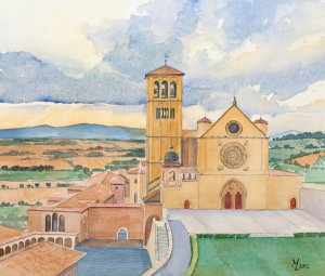 aquarel, 50 x 60 cm.     €450,-